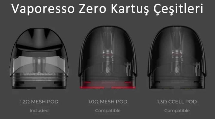 Vaporesso Zero Kartuş, Zero S Kartuş, Zero 2 Kartuş Çeşitleri